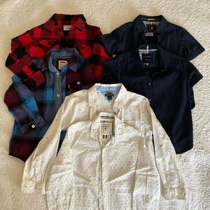 Boys shirt bundle 4T–6T (Levi’s/Tommy + button-downs (6 items)